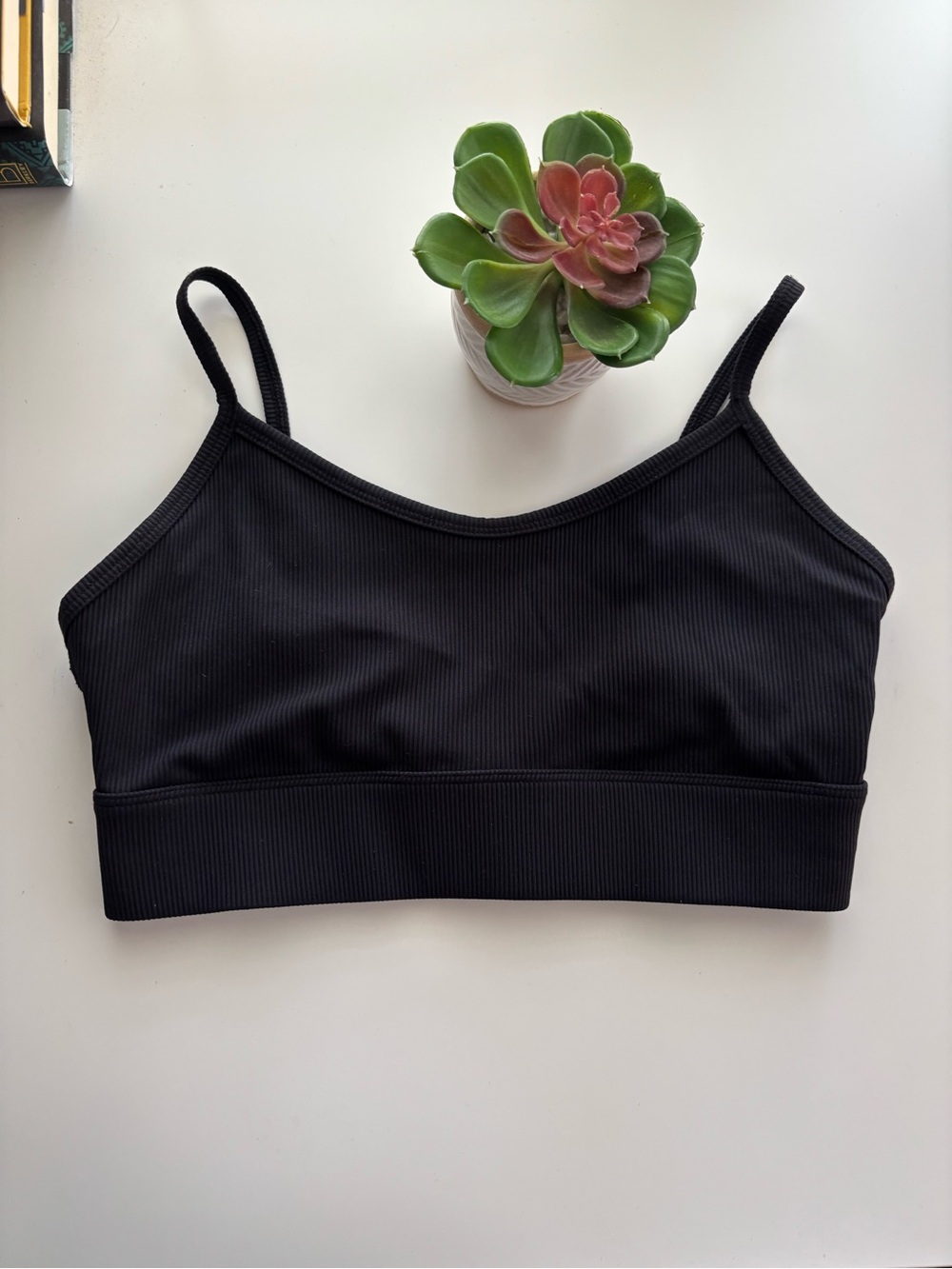 P.E Nation Black Ribbed Bralette XS